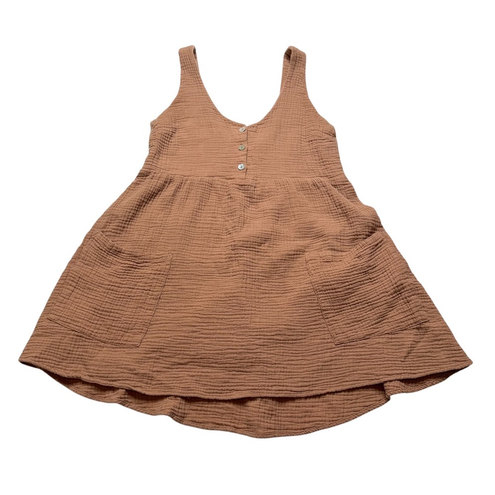 SHOW ME YOUR MUMU SMYM Weekend Mini Dress Womens XS Brown Gauze Short Summer